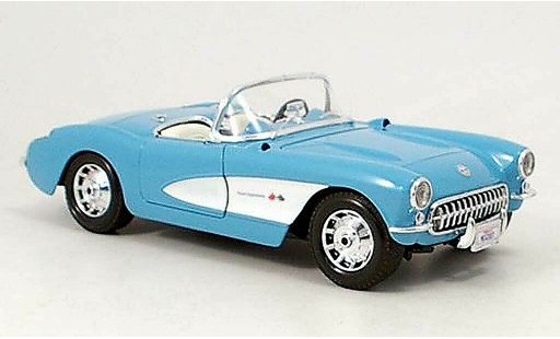 Chevrolet Corvette Convertible 1/18 Maisto C1 azul blanco 1957 coche miniatura