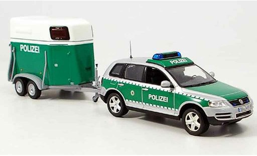 Volkswagen Touareg Base 1/43 Minichamps avec pferdeanhanger police 2002 coche miniatura