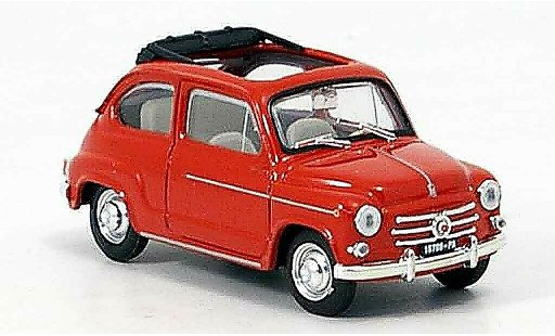 Fiat 600 D 1/43 Brumm abiertorojo 1960 coche miniatura