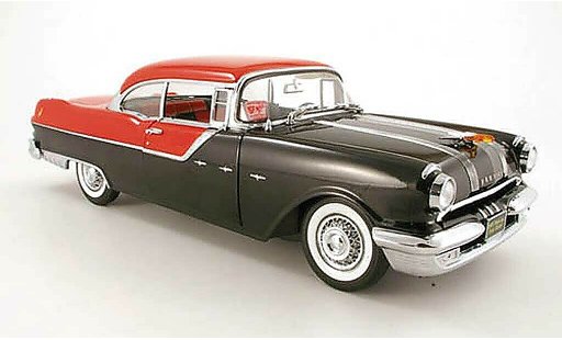Pontiac Star Chief Hardtop 1/18 Sun Star hard top negro rojo 1955 coche miniatura