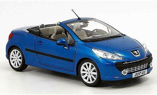 Peugeot 207 CC 1/18 Norev azul 2007 coche miniatura