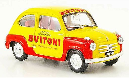 Fiat 600 Berlina 1/43 Brumm Pasta Buitoni 1955 coche miniatura