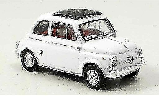 Fiat 595 Abarth 1/43 Brumm blanco avec capote techo plegable 1963 coche miniatura