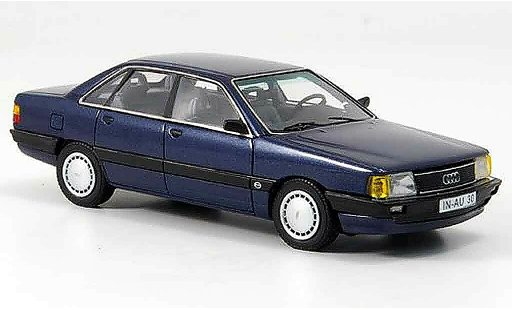 Audi 100 berline 1/43 Neo (tipo44) azul 1982 coche miniatura