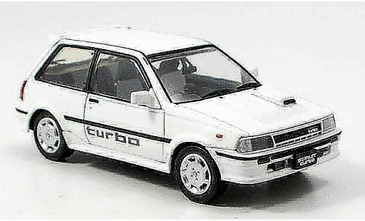 Toyota Starlet Turbo S 1/43 Aoshima blanco 1986 coche miniatura
