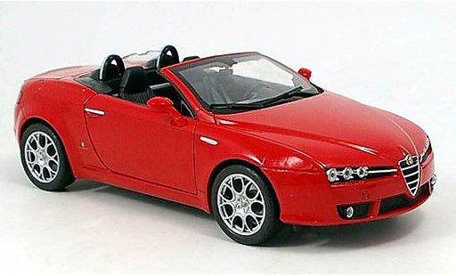Alfa Romeo Spider Brera cabriolet 1/18 Welly rojo decapote 2007 coche miniatura