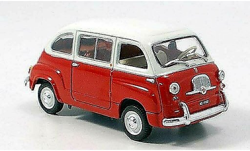 Fiat 600 Multipla 1/43 Norev rojo-blanco 1963 coche miniatura
