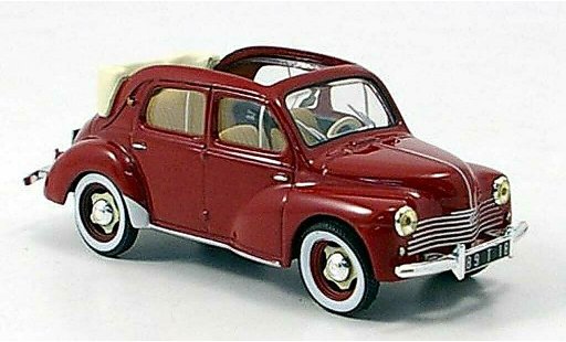 Renault 4CV Cabriolet 1/43 Hachette Decouvrable rojo 1952 coche miniatura