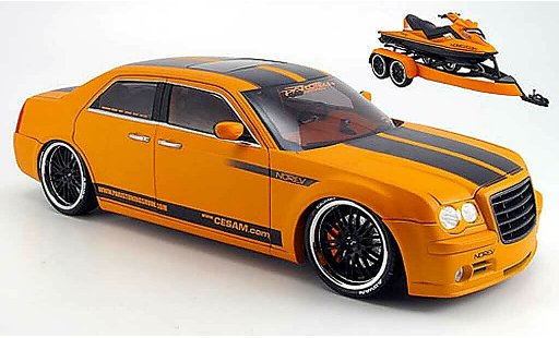 Chrysler 300C tuning 1/18 Norev parotech by norev con anhanger +jetski 2007 coche miniatura