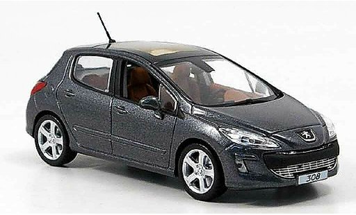 Peugeot 308 Feline 1/43 Norev 5 portes gris 2007 coche miniatura