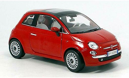 Fiat 500 Base 1/18 Mondo Motors New rojo 2007 coche miniatura