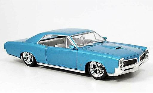 Pontiac GTO 1966 1/18 Hot Wheels azul coche miniatura