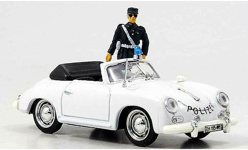 Porsche 356 1952 1/43 Brumm police Schweiz avec Figur coche miniatura