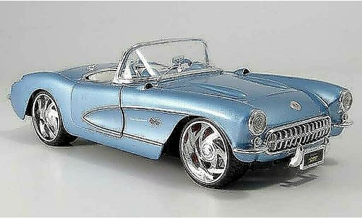 Chevrolet Corvette Convertible 1/18 Maisto C1 gris azul geoffnetes capota 1957 coche miniatura