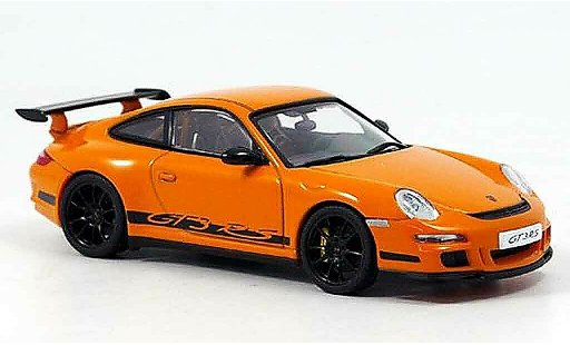 Porsche 911 GT3 RS 1/43 Autoart naranja negro coche miniatura