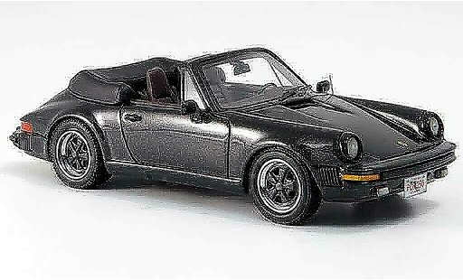 Porsche 911 Cabriolet 1/43 Neo Carrera Descapotable negro US Version 1985 coche miniatura