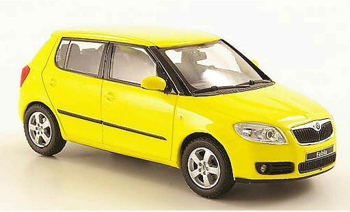 Skoda Fabia II 1/43 Abrex amarillo 2007 coche miniatura