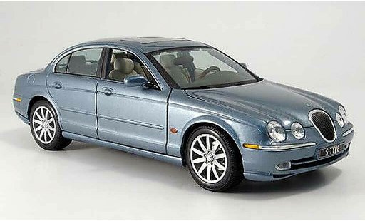 Jaguar S-Type Base 1/18 Maisto azul gris coche miniatura