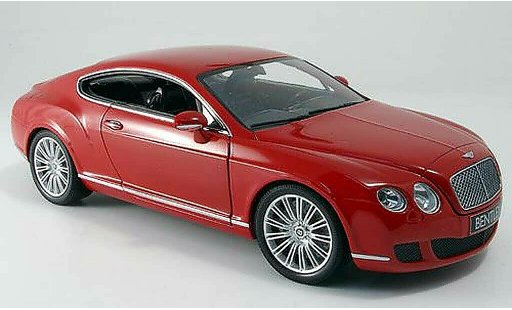 Bentley Continental GT 1/18 Minichamps rojo 2008 coche miniatura