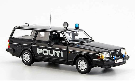 Volvo 240 Base 1/43 Minichamps Familiar police Politi coche miniatura