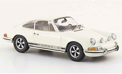 Porsche 911 S 1/43 Schuco S blanco avec negroem Schriftzug coche miniatura