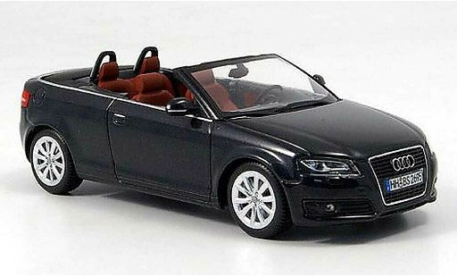 Audi A3 cabriolet 1/43 Minichamps Descapotable negro 2008 coche miniatura