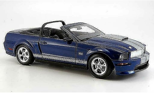 Shelby GT Convertible 1/18 Shelby Collectibles azul bandes griss 2008 coche miniatura