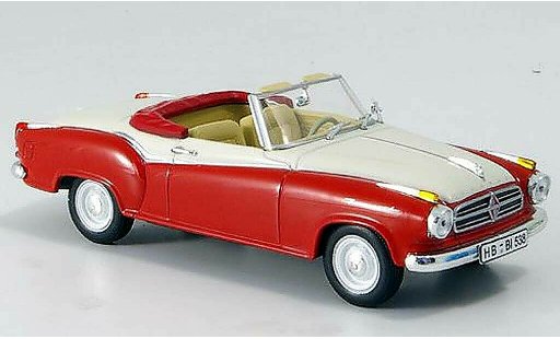 Borgward Isabella cabriolet 1/43 Norev Descapotable rojo/blanco 1958 coche miniatura