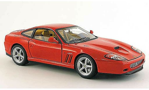 Ferrari 575 M 1/18 Hot Wheels Elite rojo con marronem interieur coche miniatura