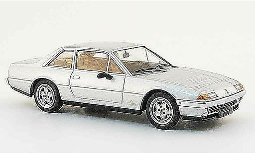 Ferrari 412 Coupe 1/43 Hot Wheels Elite gris metallisee 1985 coche miniatura