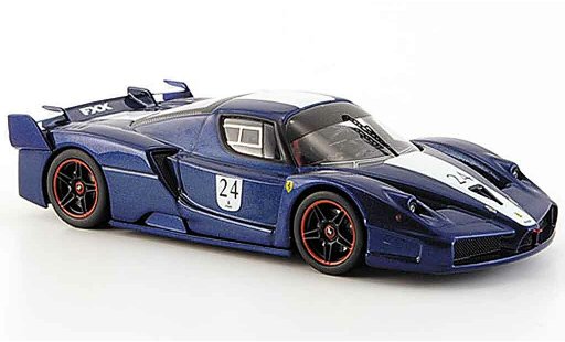 Ferrari Enzo FXX 1/43 Hot Wheels Elite no.24 azul blancoer rayas tour de france coche miniatura