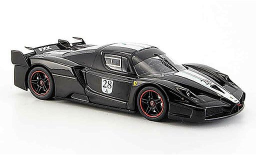 Ferrari Enzo FXX 1/43 Hot Wheels Elite no.28 negro avec blancoem rayas coche miniatura