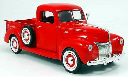 Ford 1940 Pick Up 1/18 Motormax - rojo coche miniatura