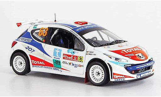 Peugeot 207 S2000 1/43 IXO no.63 magalhaes rallye portugal 2007 coche miniatura