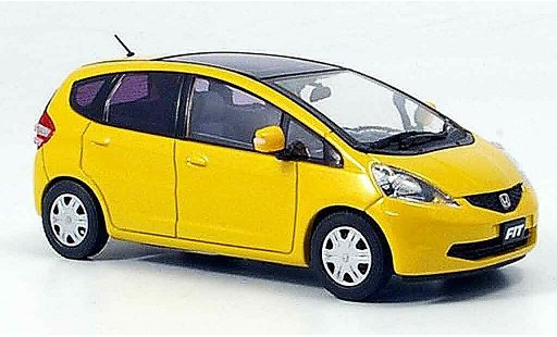 Honda Jazz Skyroof 1/43 Ebbro Fit amarillo 2008 coche miniatura