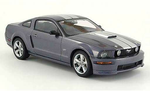 Ford Mustang GT 1/18 Autoart gris rayas coche miniatura