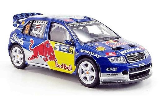 Skoda Fabia WRC 1/43 Abrex evo ii red bull i coche miniatura