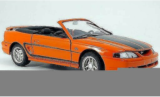 Ford Mustang 1994 1/18 Eagle cabriolet naranja gris rayas coche miniatura