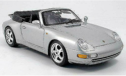 Porsche 911 Cabriolet 1/18 Burago Descapotable Carrera gris coche miniatura