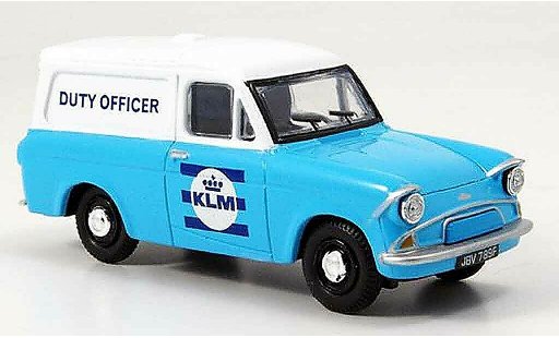 Ford Anglia Van 1/43 Oxford azul blanco KLM Duty Officer coche miniatura