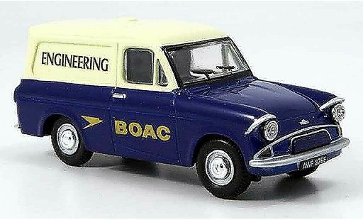 Ford Anglia Van 1/43 Oxford azul blanco BOAC Engineering coche miniatura