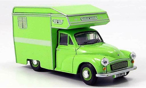Morris Minor Van 1/43 Oxford Camper verde Wohnmobil coche miniatura