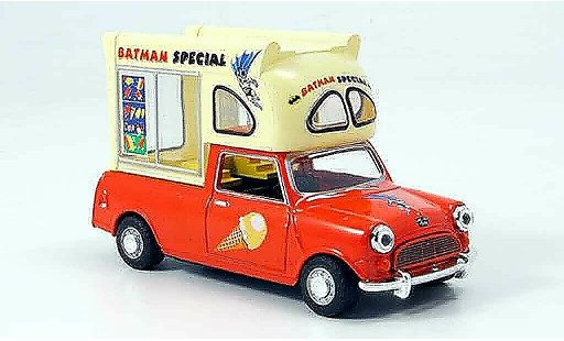 Austin Mini Pick Up utilitaire 1/43 Oxford rojo blanco Batman Special Eiswagen coche miniatura