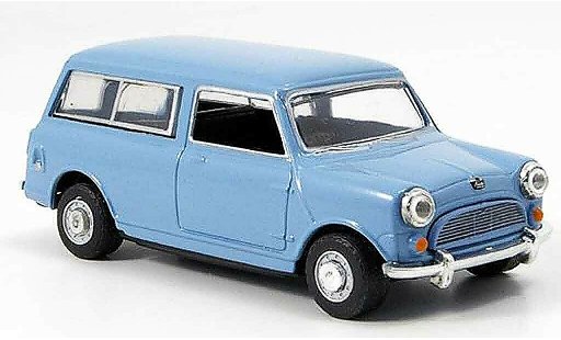 Austin Mini Van utilitaire 1/43 Oxford Mini Traveller azul gris coche miniatura