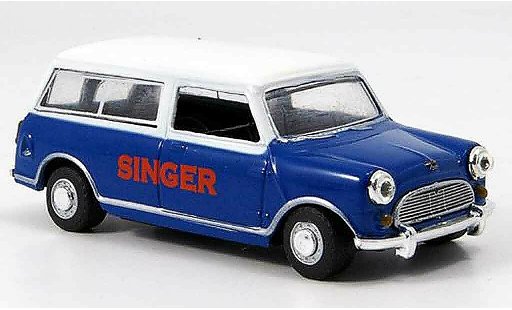 Austin Mini Van utilitaire 1/43 Oxford Traveller azul blanco Singer coche miniatura
