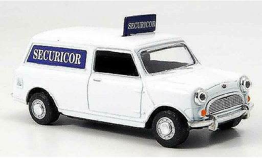 Austin Mini Van utilitaire 1/43 Oxford blanco azul Securicor coche miniatura