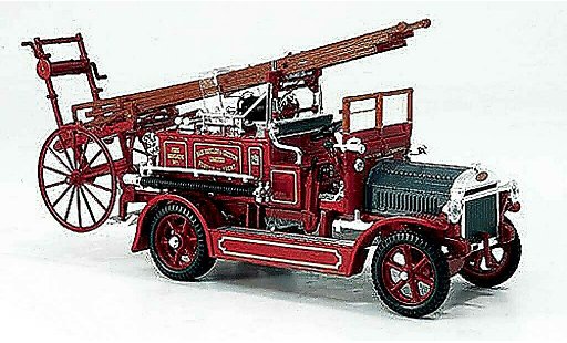 Dennis N Type pompiers 1/43 Yat Ming rojo Bomberos coche miniatura