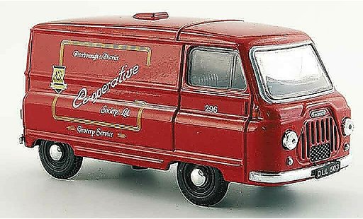 Morris J2 Van 1/43 Oxford rojo Peterborough Co operative coche miniatura