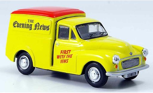 Morris Minor Van 1/43 Oxford amarillo rojo Evening News furgoneta coche miniatura