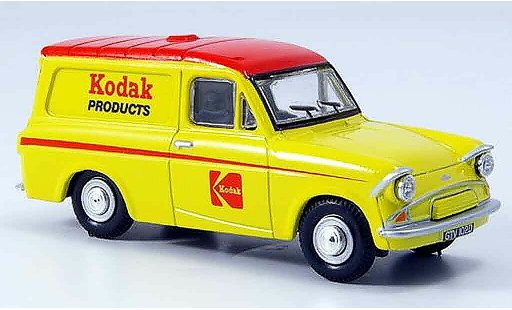 Ford Anglia Van 1/43 Oxford amarillo rojo Kodak furgoneta coche miniatura
